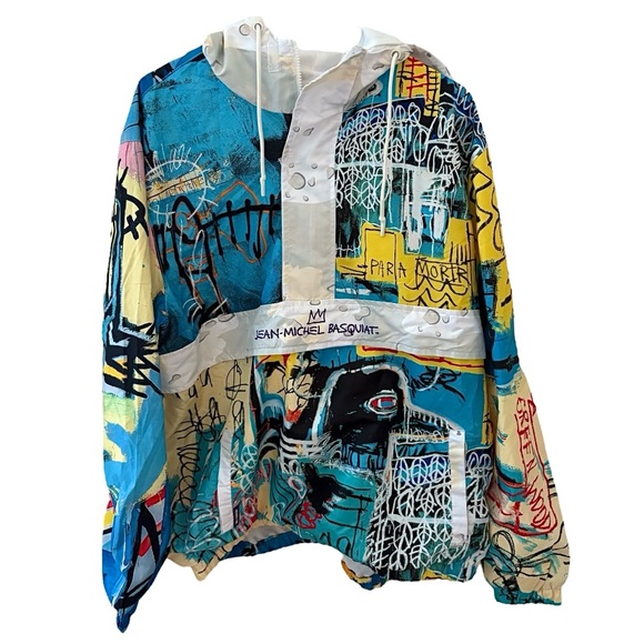 Members Only Jean-Michel Basquiat Pullover Jacket Windbreaker Size XL